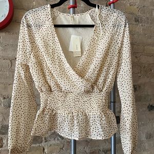 Brown polka dot blouse